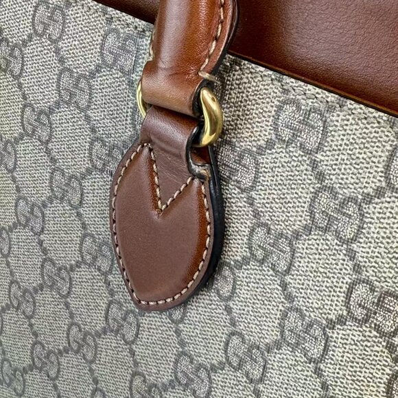 Gucci GG Logo Supreme Shoulder Bag Crossbody Beige & Brown Canvas - Picture 8 of 10